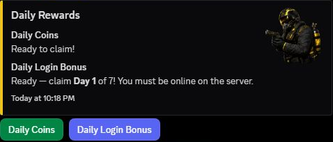 Daily Rewards with separate Daily Coins and Daily Login Bonus choices